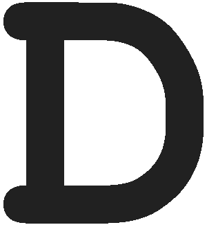 D letter of Courier New Font without anti-alias