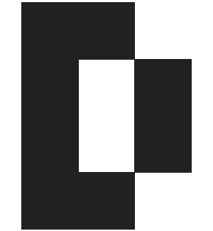 D letter of Simple Pixel Font without anti-alias