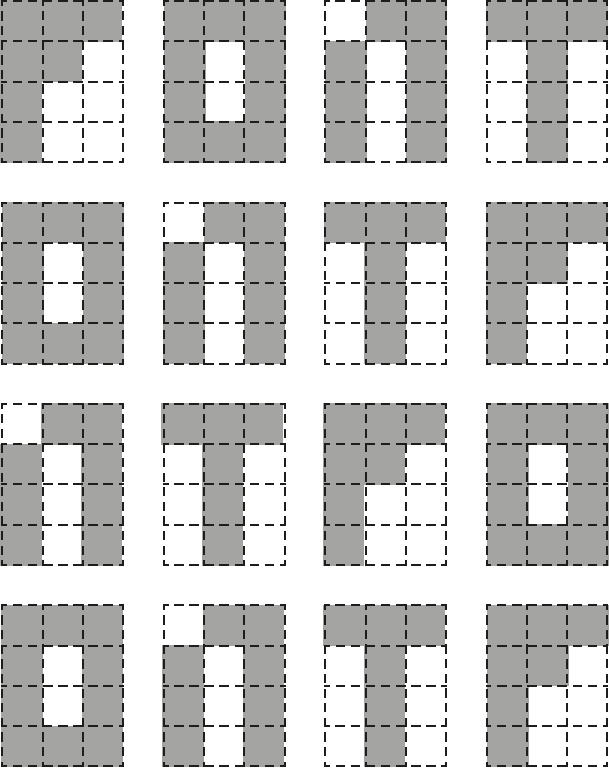 Concept grid of simple pixel word block