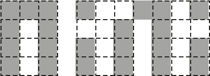 Concept grid of simple pixel word with the letter I