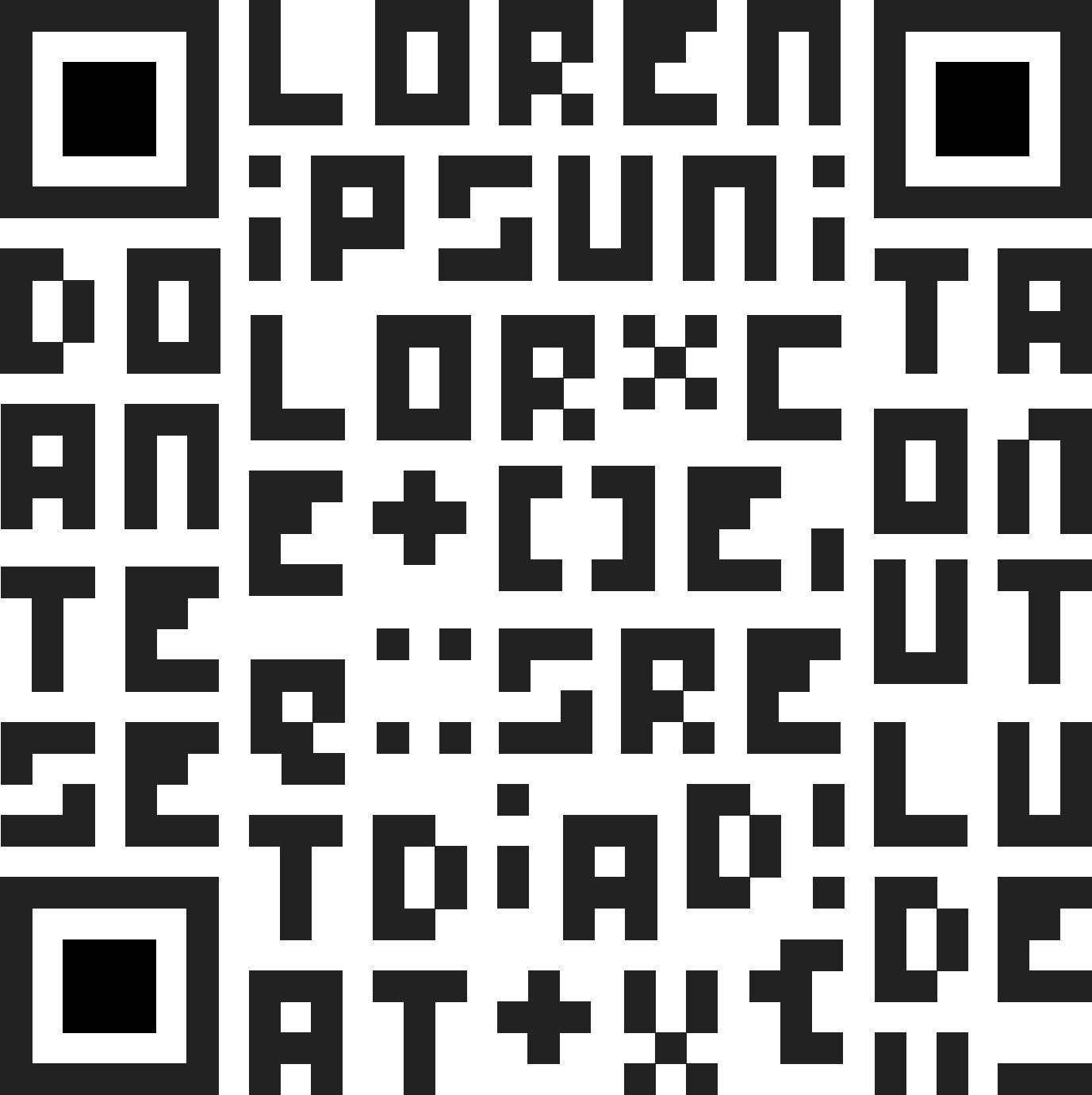 QR Code example with simple pixel font